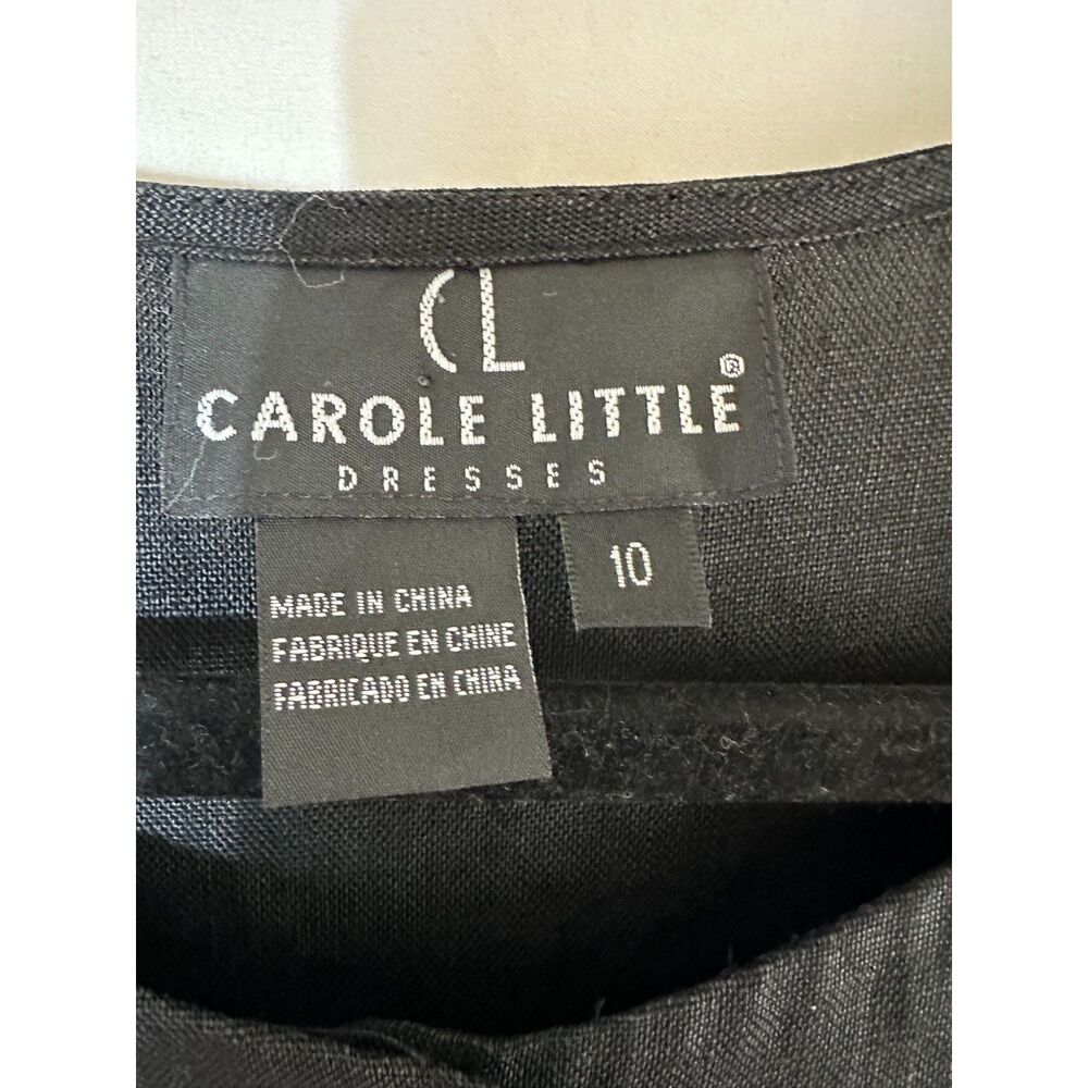 Carole Little Dresses Vintage Langenlook Linen A-Line Midi Dress SZ 10 Faux Vest - Picture 2 of 7
